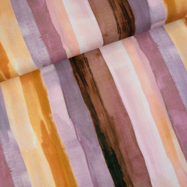 Viskosewebware Aquarell Streifen altrosa