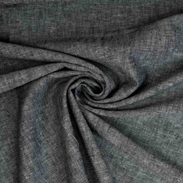 Leinen Baumwolle MELIERT schwarz