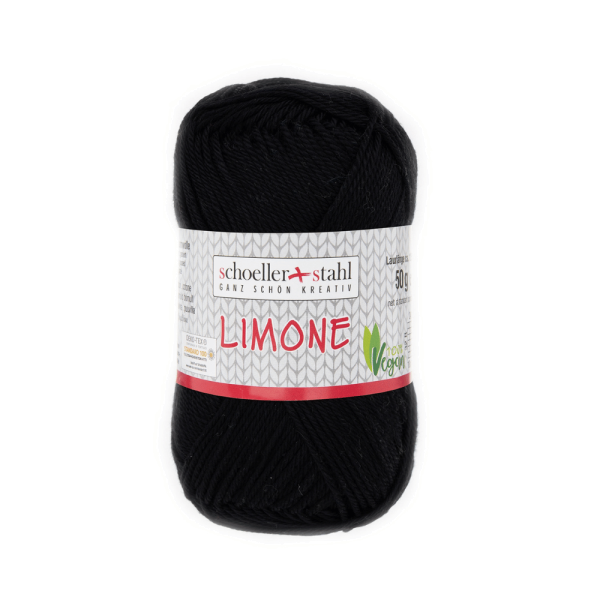 Strickgarn Baumwolle Limone schwarz
