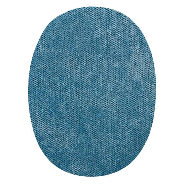 Applikation Stoffflicken oval blau 2 Stück