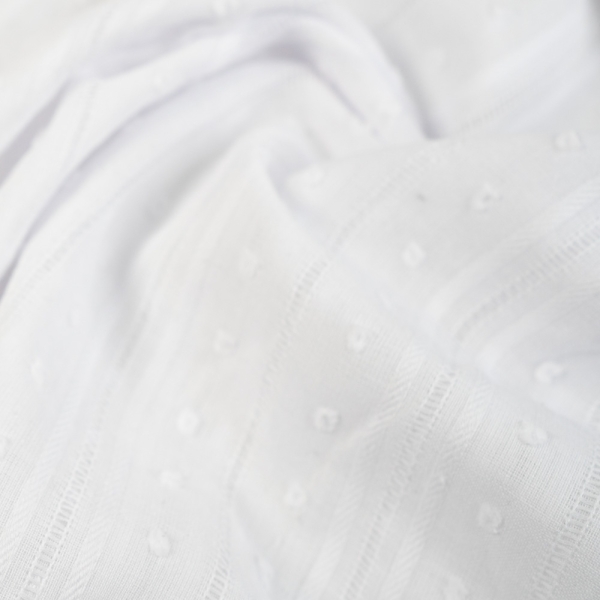 Voile Batist Baumwolle Dots weiß
