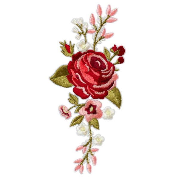 Applikation Blütenranke Bordeaux