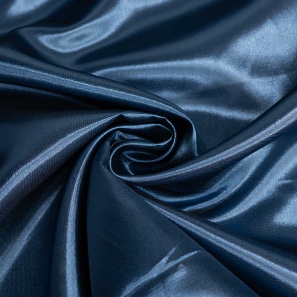 Satin Sina Glänzend Uni navy