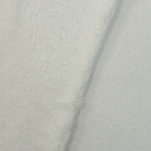 Baumwoll Teddyplüsch weiß