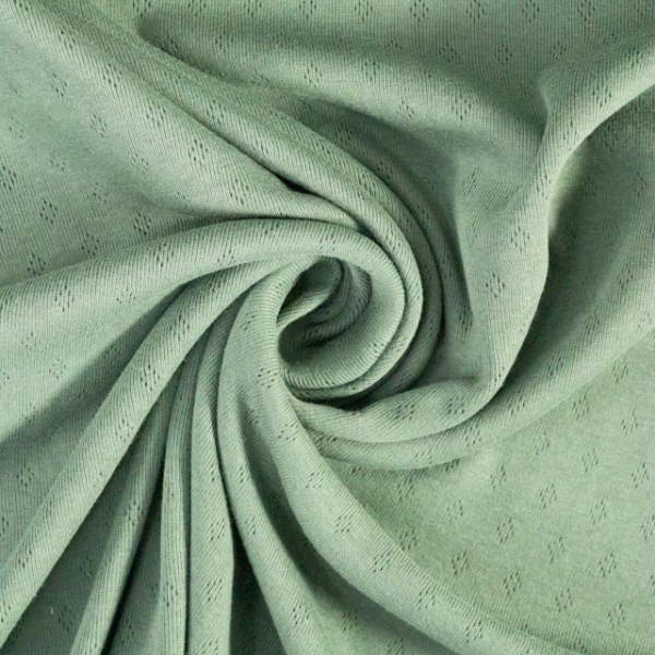 Baumwoll Lochstrick Jersey dusty mint