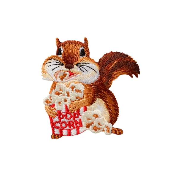 Applikation Eichhörnchen mit Popcorn