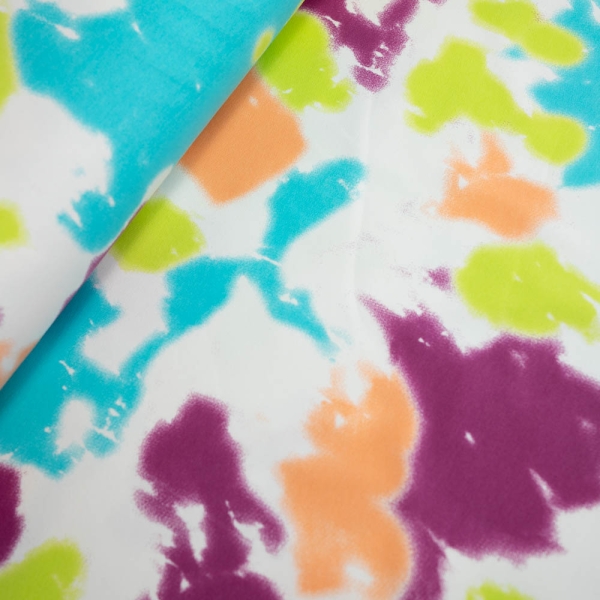 French Terry Sweat Batik Kleckse aqua