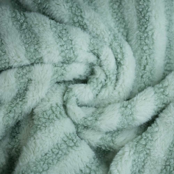 Teddyplüsch Soft Streifen salbei