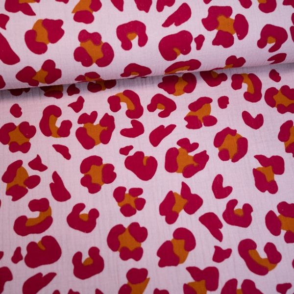 Musselin Double Gauze Leo rosa pink