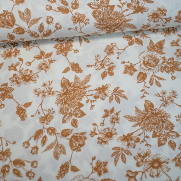 Visosewebware Blütenstrauch weiß-senfgelb