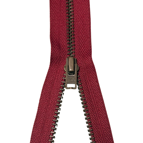 YKK nicht teilbarer Reißverschluss Metall bordeaux