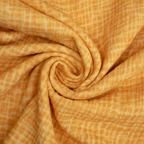 Musselin Double Gauze Vintage senfgelb