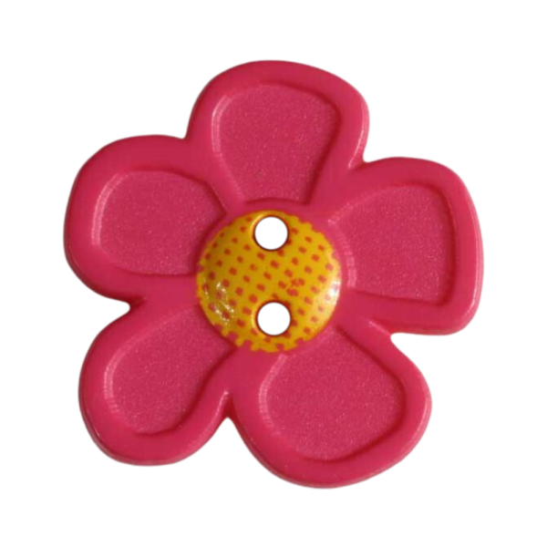 Kinderknopf Blume pink 28mm