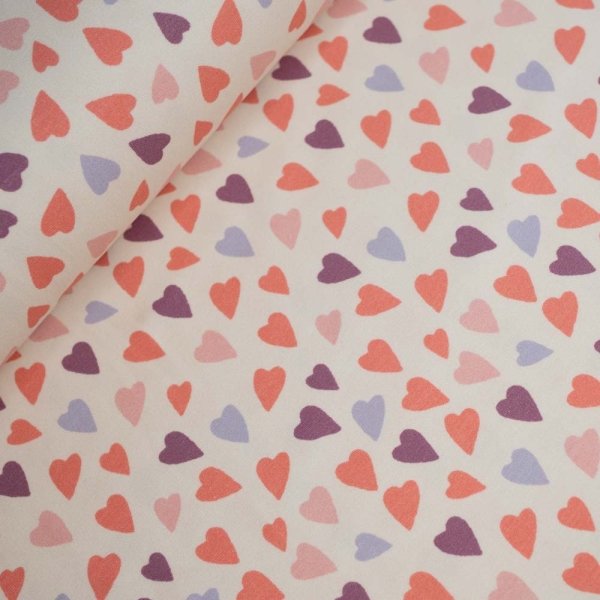 Baumwolljersey Herzchen ecru