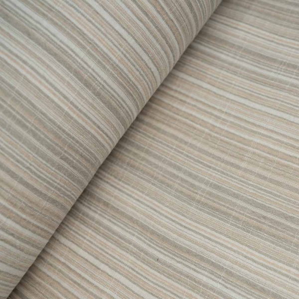 Musselin Double Feine Streifen beige