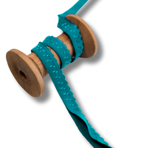 Elastisches Gummi Einfassband 20mm petrol hell