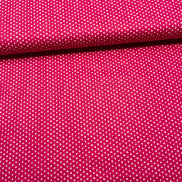 Edle Baumwollwebware Popeline Mini Sterne pink