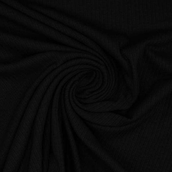 Ripp Baumwolljersey schwarz