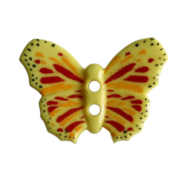 Kinderknopf Schmetterling gelb 28mm