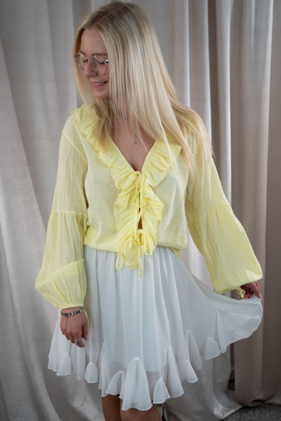 Baumwollbluse Ilaria butter yellow