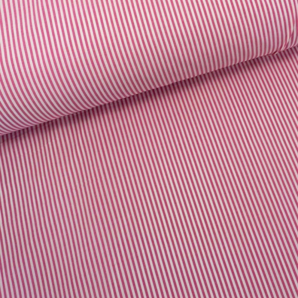 Baumwollwebware kleine Streifen pink