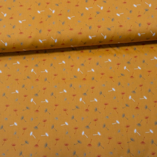 Baumwollwebware Popeline Schirmflieger senfgelb