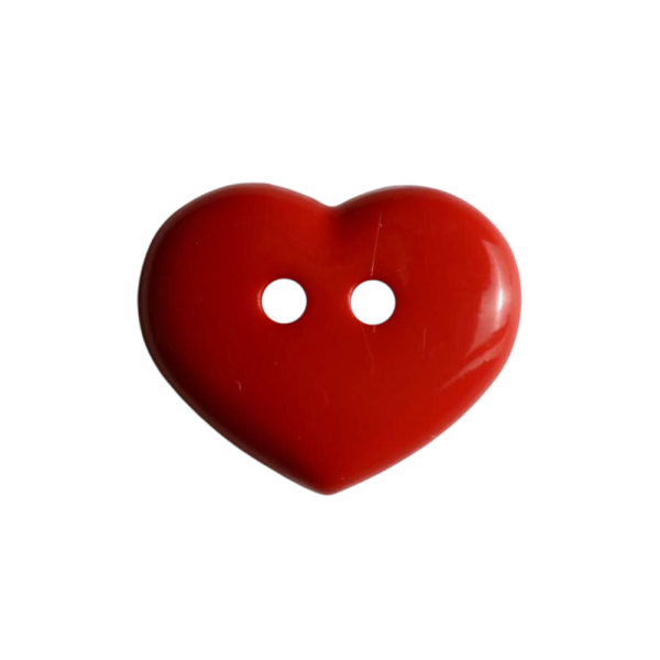 Kinderknopf Herz glänzend 15mm rot