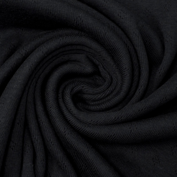 Baumwoll Lochstrick Jersey schwarz