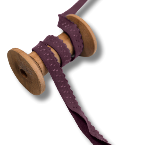 Elastisches Gummi Einfassband 20mm beere dunkel