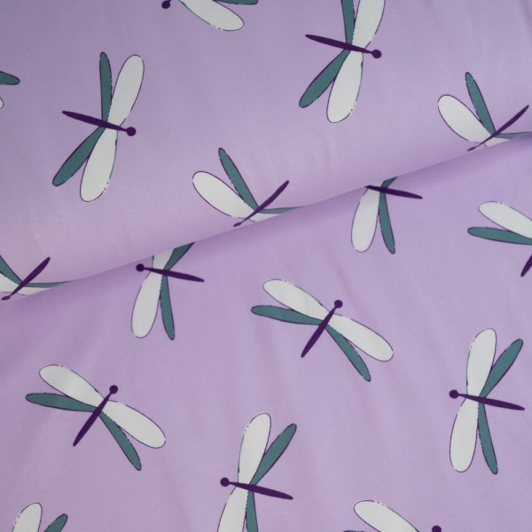 Baumwolljersey Libelle flieder