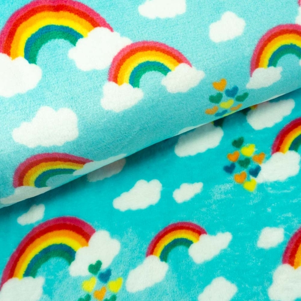 Wellnessfleece Rainbow türkis