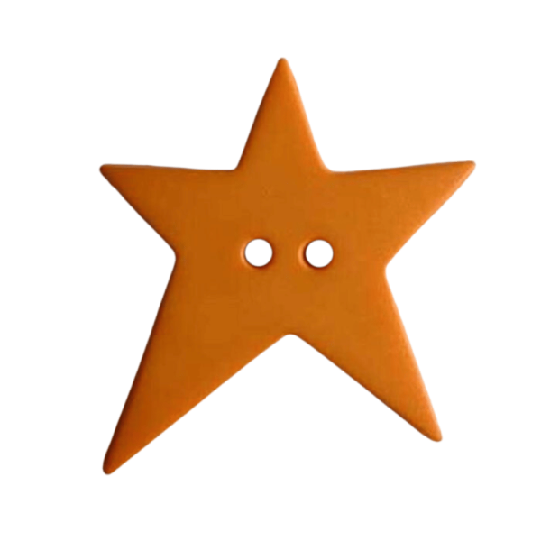 Stern-Knopf asymmetrisch 15mm orange