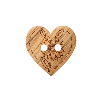 Prym Trachtenknopf Holz verziert 15mm braun