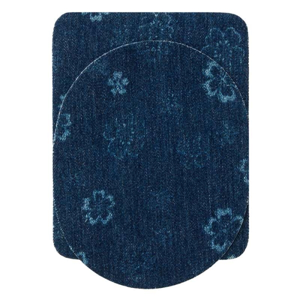Applikation Blumenmuster blau