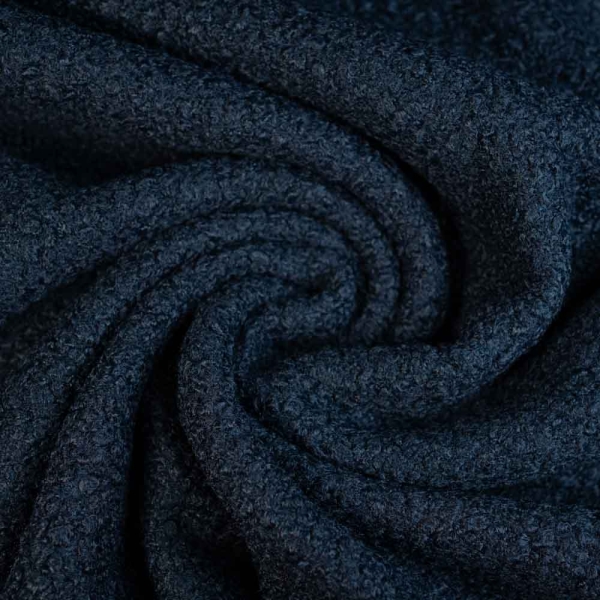 Bouclé Mantelstoff dark navy