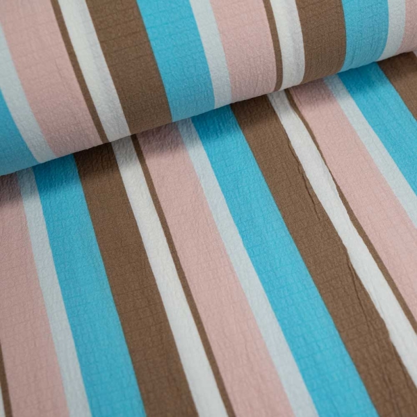 Viskose Stretch Streifen blau