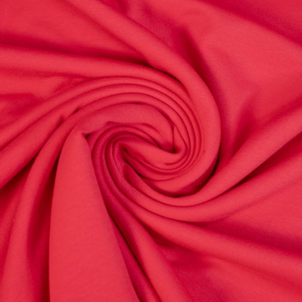 Baumwolljersey Uni Lena rot