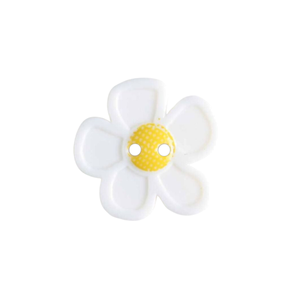 Kinderknopf Blume weiß 20mm