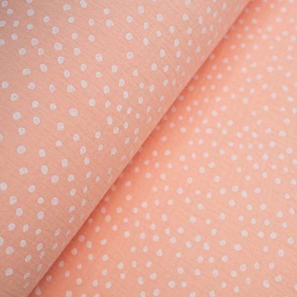 Musselin Double Pünktchen pastellrosa