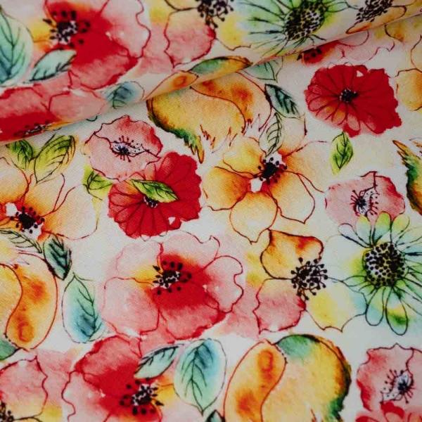 Canvas Mohnblüten ecru