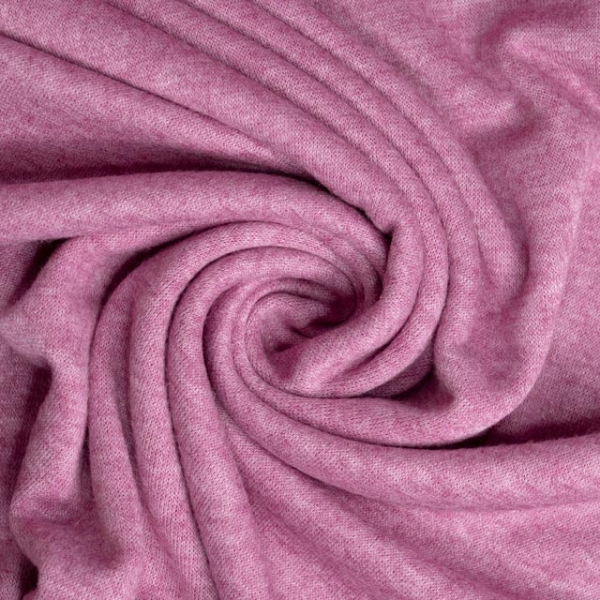 Strickjersey Cuddly Soft Meliert pink-beere