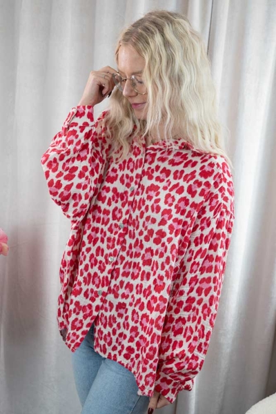 Musselin Bluse Leo Mira rot