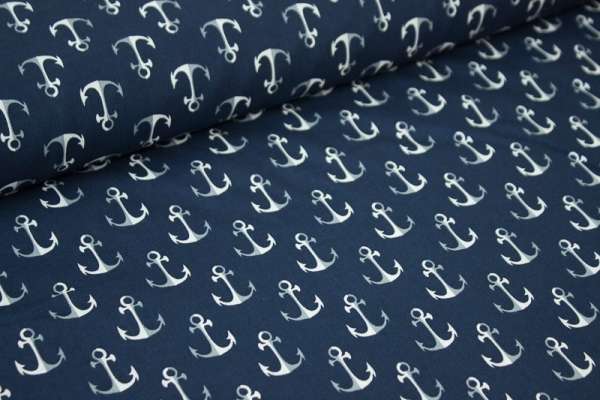 Baumwolle/Webware Anker navy-grau