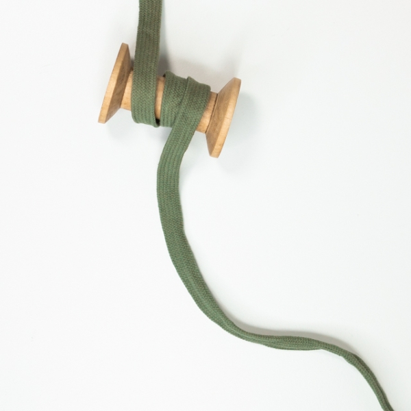 Flachkordel 15mm - Hoodie Kordel khaki