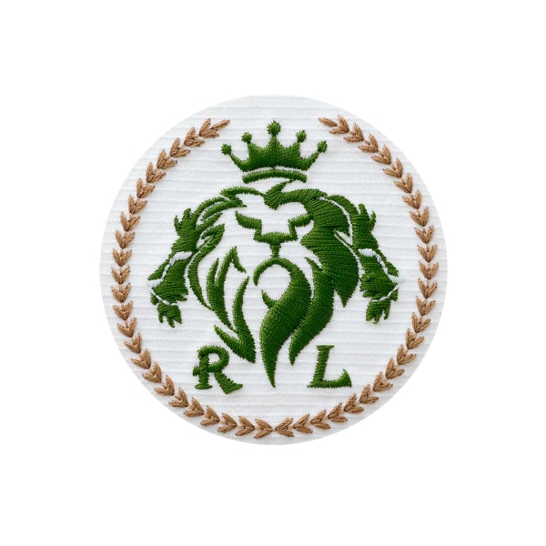 Applikation Wappen Löwe weiß-grün