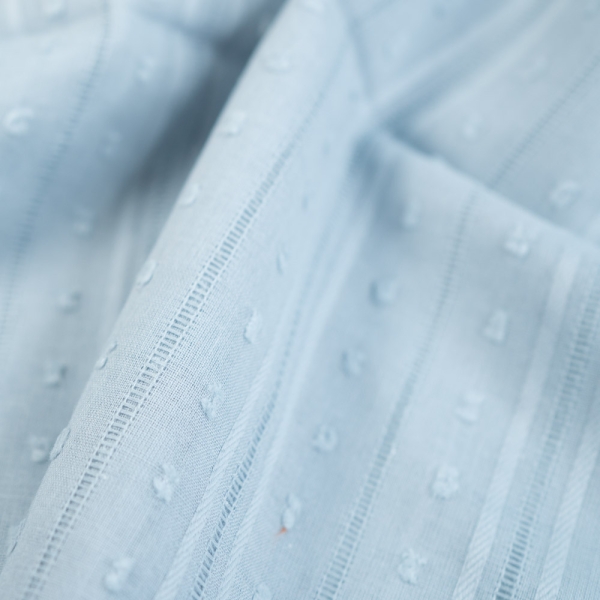 Voile Batist Baumwolle Dots hellblau