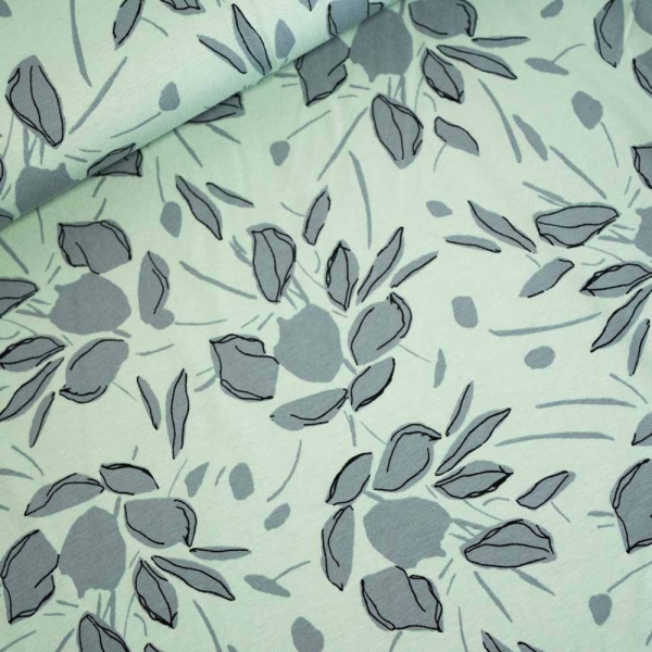 Viskosejersey Leaves mint