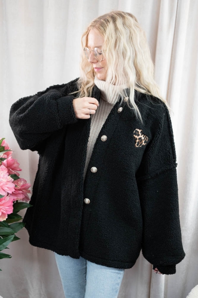 Teddy Jacke Talia schwarz