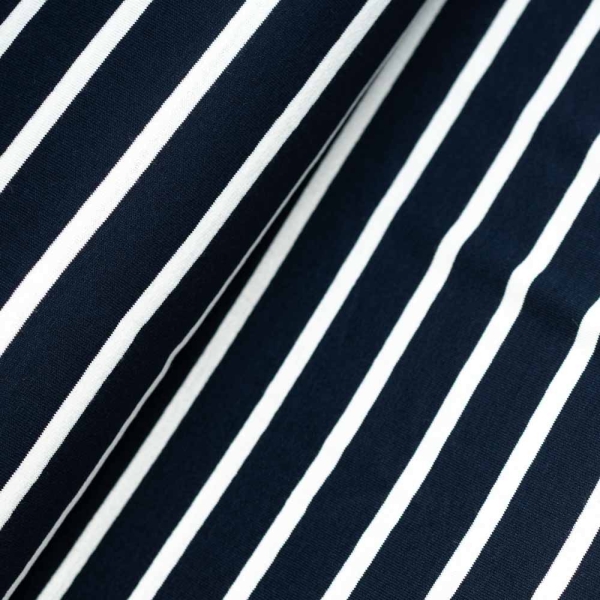 Viskosejersey Blockstreifen navy-weiß