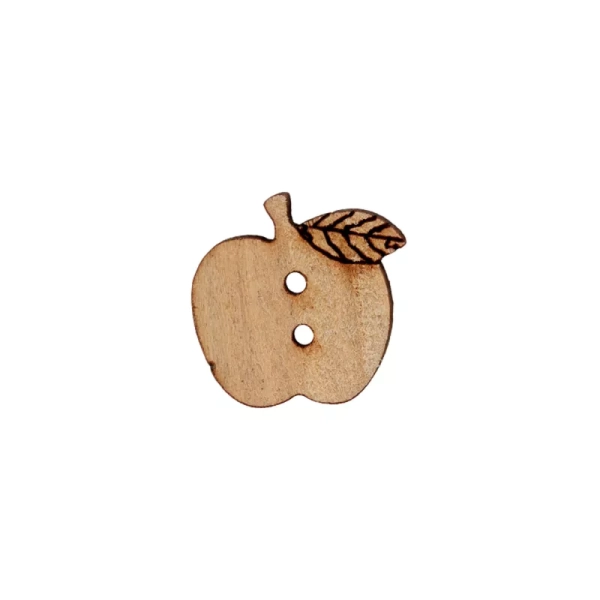 Holzknopf Apfel 18mm beige